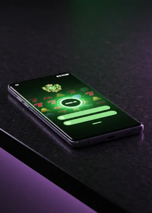 Adrenaline Casino login interface showing email and password fields for secure access to player accounts.